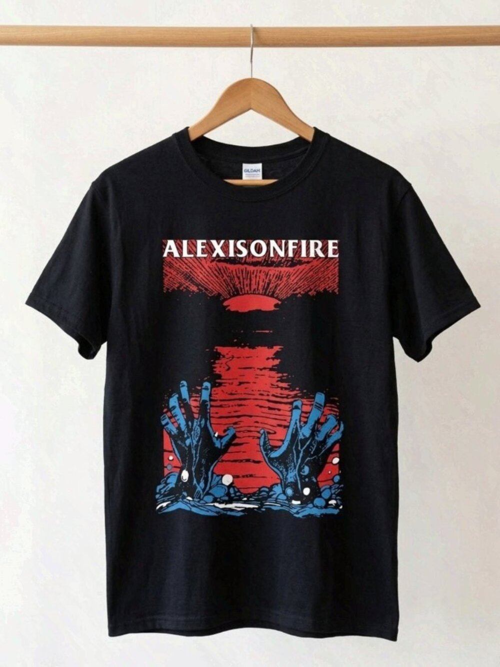 Alexisonfire Vintage Style Sunset Hands Black T-Shirt Reprint
